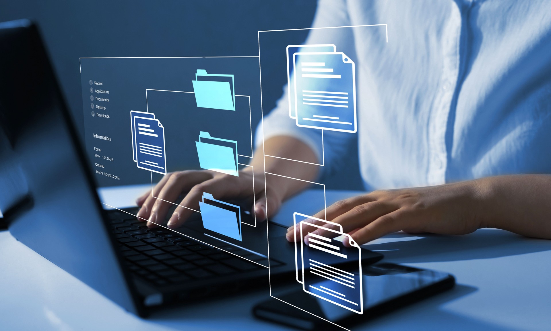 Automation software to archiving and efficiently manage and information files. Document Management System (DMS).